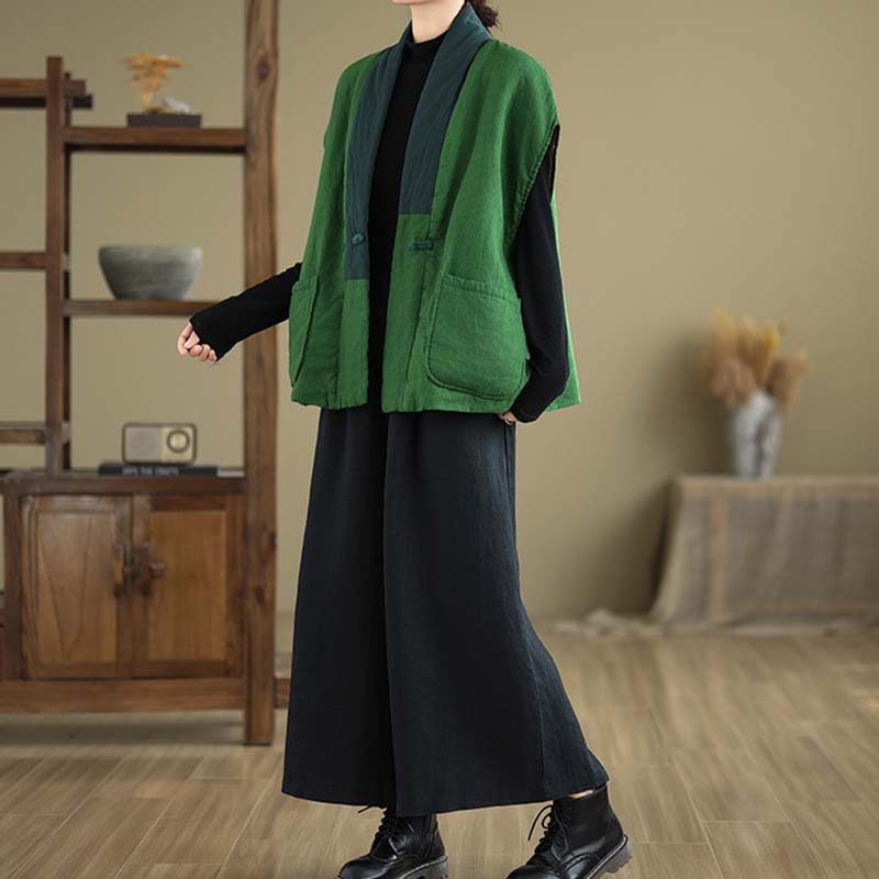 Weste für Damen Baumwolle Herbst Winter Ärmellose Tops Weste Übergröße Verdickte Weste