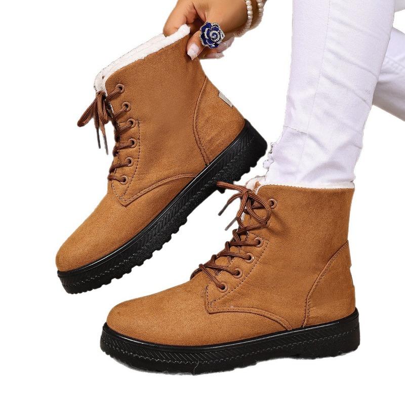 Snow boots winter new women's shoes fashion cotton shoes waterproof high boots warm thickened women's boots lace-up large size