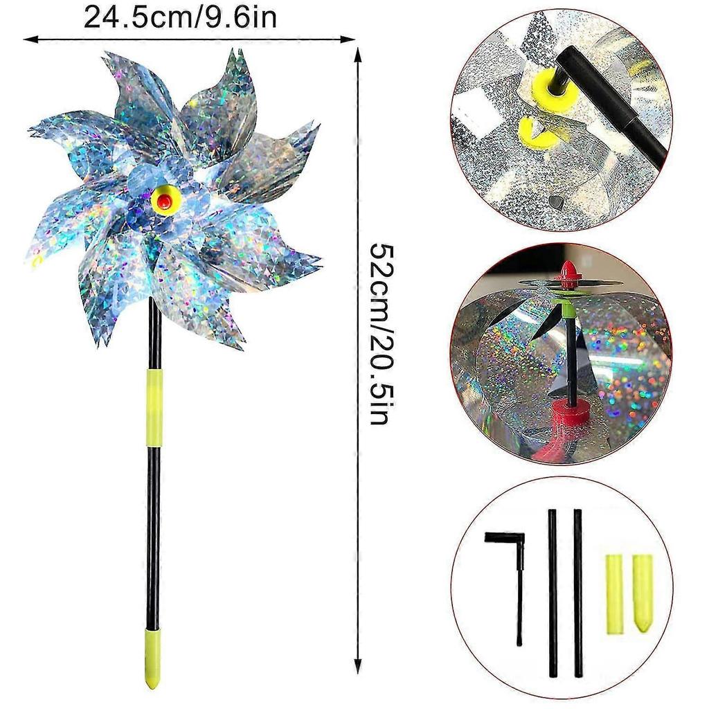6 Pieces Windmills, Bird Repellent, Windmill, Fruit Garden, Bird Repellent, Reflective Windmill, Bird Deterrent, Reflective Bird Repellent Tw