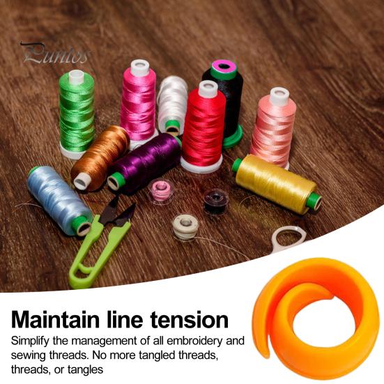 10/100 Stück Garnhalter, elastisch, gewellt, hält fest, wiederverwendbar, große Zähigkeit, hält die Garnspule sauber und organisiert, Näh- und Stickmaschinengarn