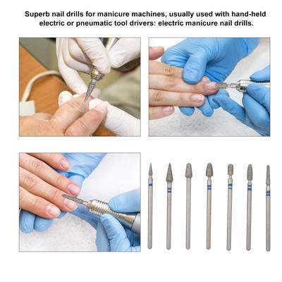 Conjunto de 7 Peças Celsius Brocas Elétricas para Unhas Moedores Fresas para Pedicure Manicure Ferramentas de Arquivo de Cutículas Acessórios
