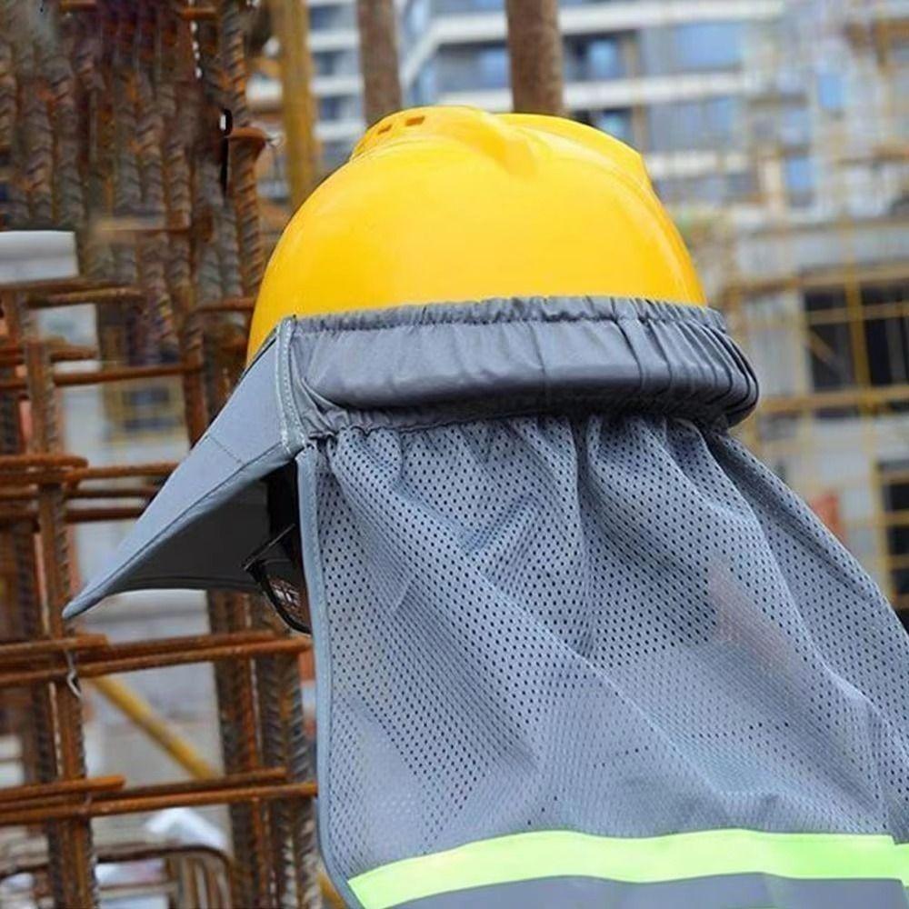 Breathable Hard Hat Sun Shield Mesh Neck Shield Helmets Reflective Cap Cover Construction Workers