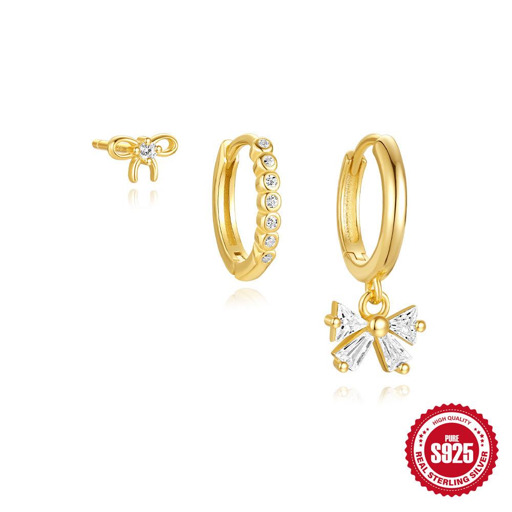 

925 Sterling Silver Diamond Earrings Women S Simple Niche Earrings Cold Style Fashion Versatile Square Diamond Pendant Set Jewelry 925 Silver