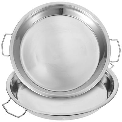 2 Pcs Plate Pans Stainless Steel Cooking Utensil Cake Salad Bowl Bakeware Cold Noodle Dish Steamed Food Tray Kitchen Steaming