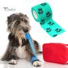 10Pcs Paw Print Pet Wrap Self-adhesive Non-Woven Fabric Tape Stretchy Comfortable Cat Wounds First Aid