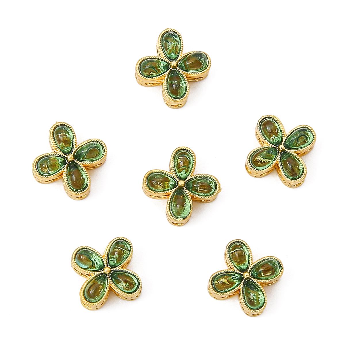 

1 шт./пакет медные золотые цветочные бусины-разделители DIY ожерелье браслет серьги кольца ювелирные аксессуары 13x13mm 1pc/bag