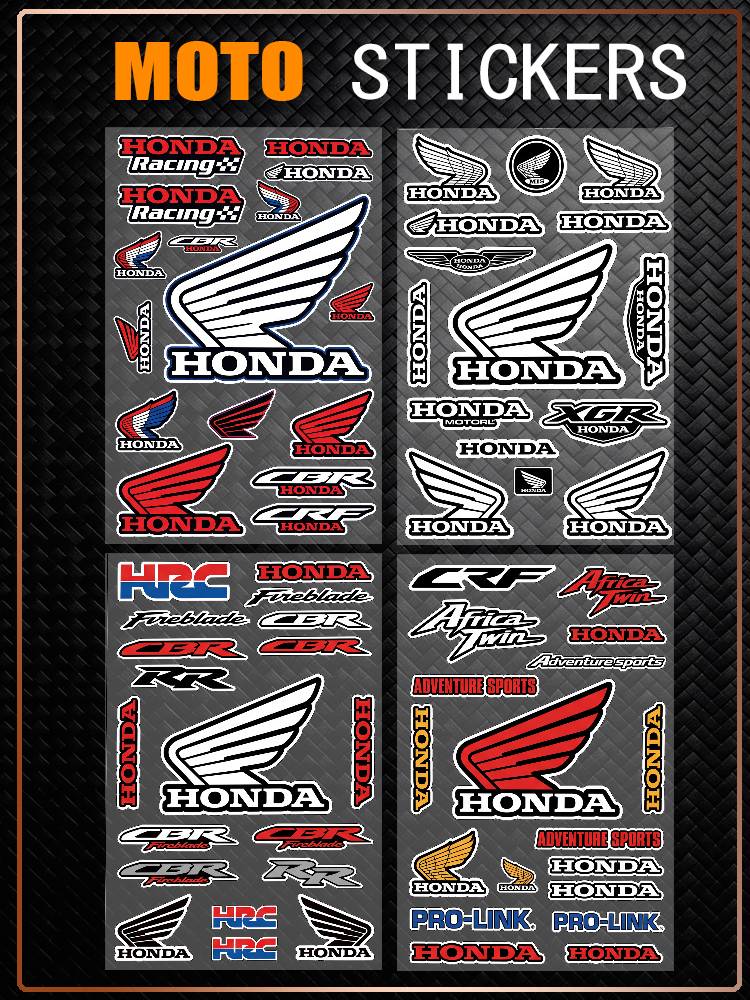FOR HONDA RACING All Purpose Reflective Waterproof Scratch Blocker Decal Car Bike Helmet Cup Refrigerator Decorative Stickers