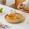 Wooden Wood Tray Round Tea Food Tray New Serving Tray  Breakfast Dinner