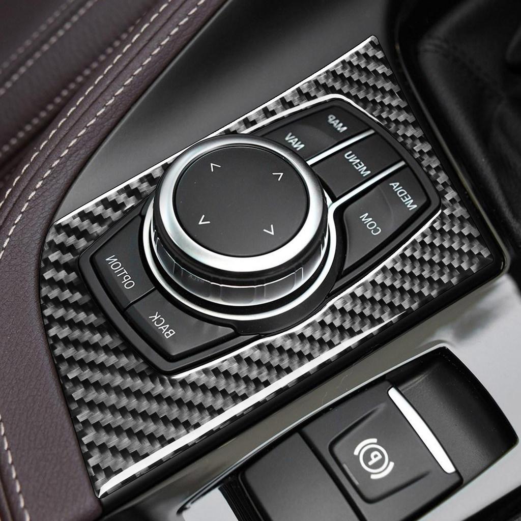 For BMW X1 F48 X2 F39 2016-2025 Real Carbon Fiber Sticker Gear Shift Multimedia Knob Panel Car inside decorative Accessories