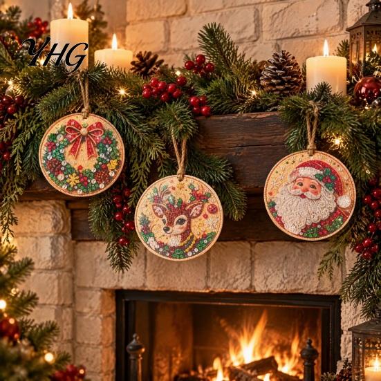 DIY Hanging Ornaments for Adults 6 Pcs Christmas Faux Pearl Painting Art Kit Adults, Holiday Craft Sets Beginners Diamond Kits, Gem Window Tree