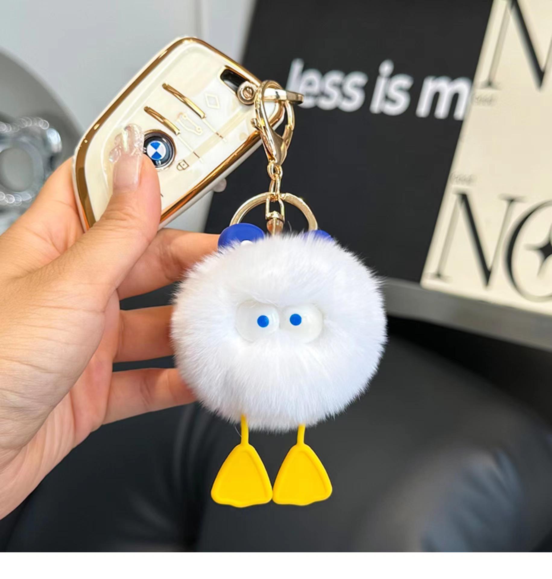 Cute Otter Rabbit Fur Duck Plush Keyring & Backpack Ornament Gift