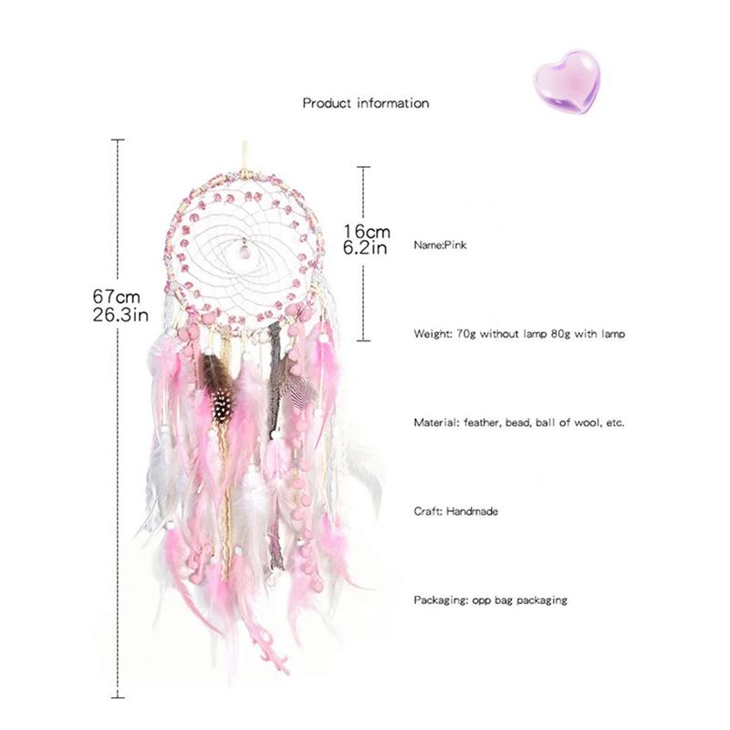 AEE4-Dream Catcher Handmade Wind Chime Feather Living Room Bedroom Wall Hanging Ornaments Birthday Gifts Home Decoration