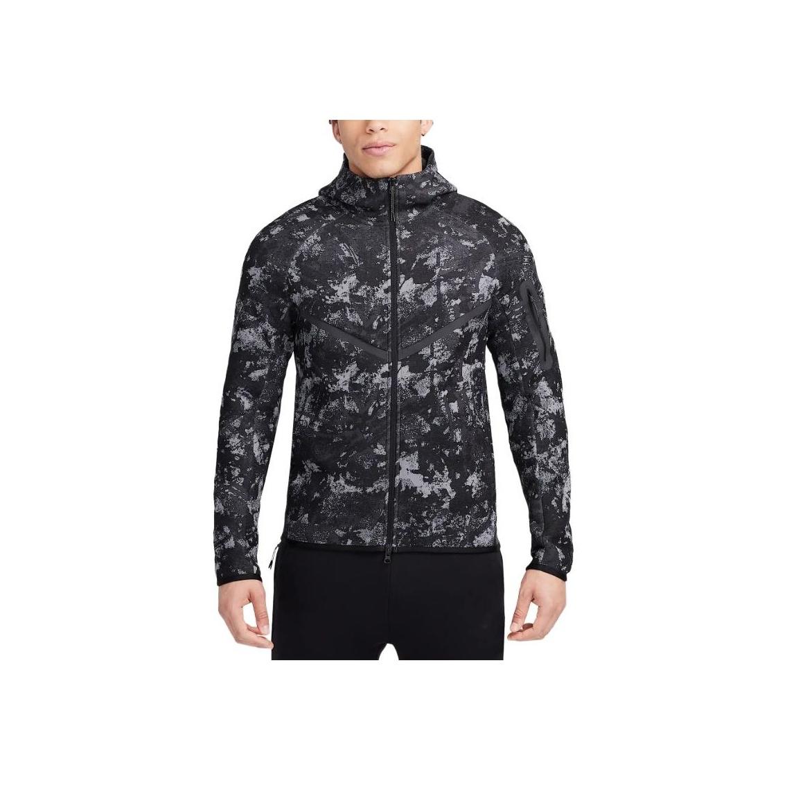 

Nike Куртка с капюшоном и рукавами реглан с набивным рисунком, застежка-молния, мужские куртки, черная HV5055-060 XXL