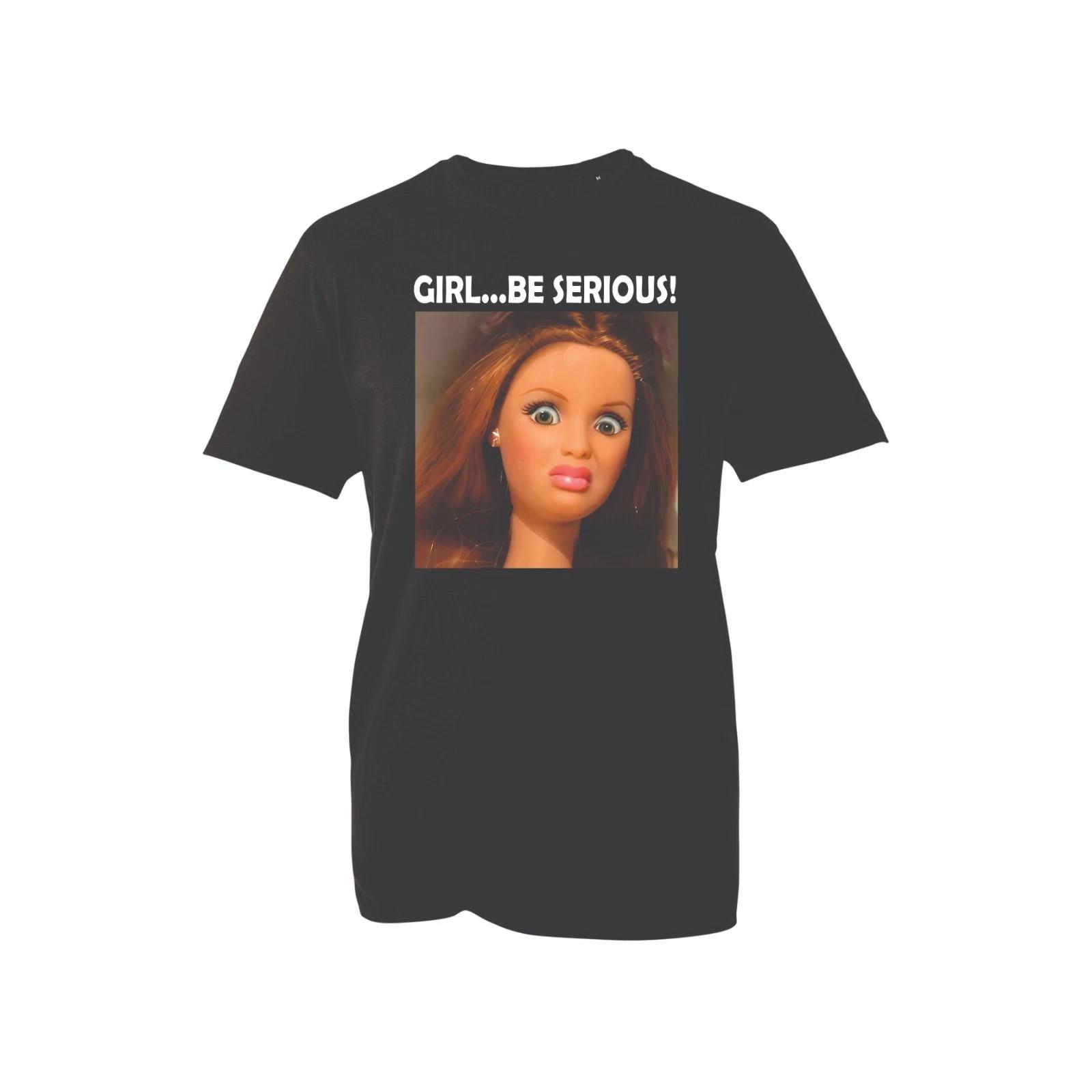 

Creepy Doll Girl T-shirt Horror Gothic Aesthetic Tee, Spooky Scary Doll Face Top 4XL