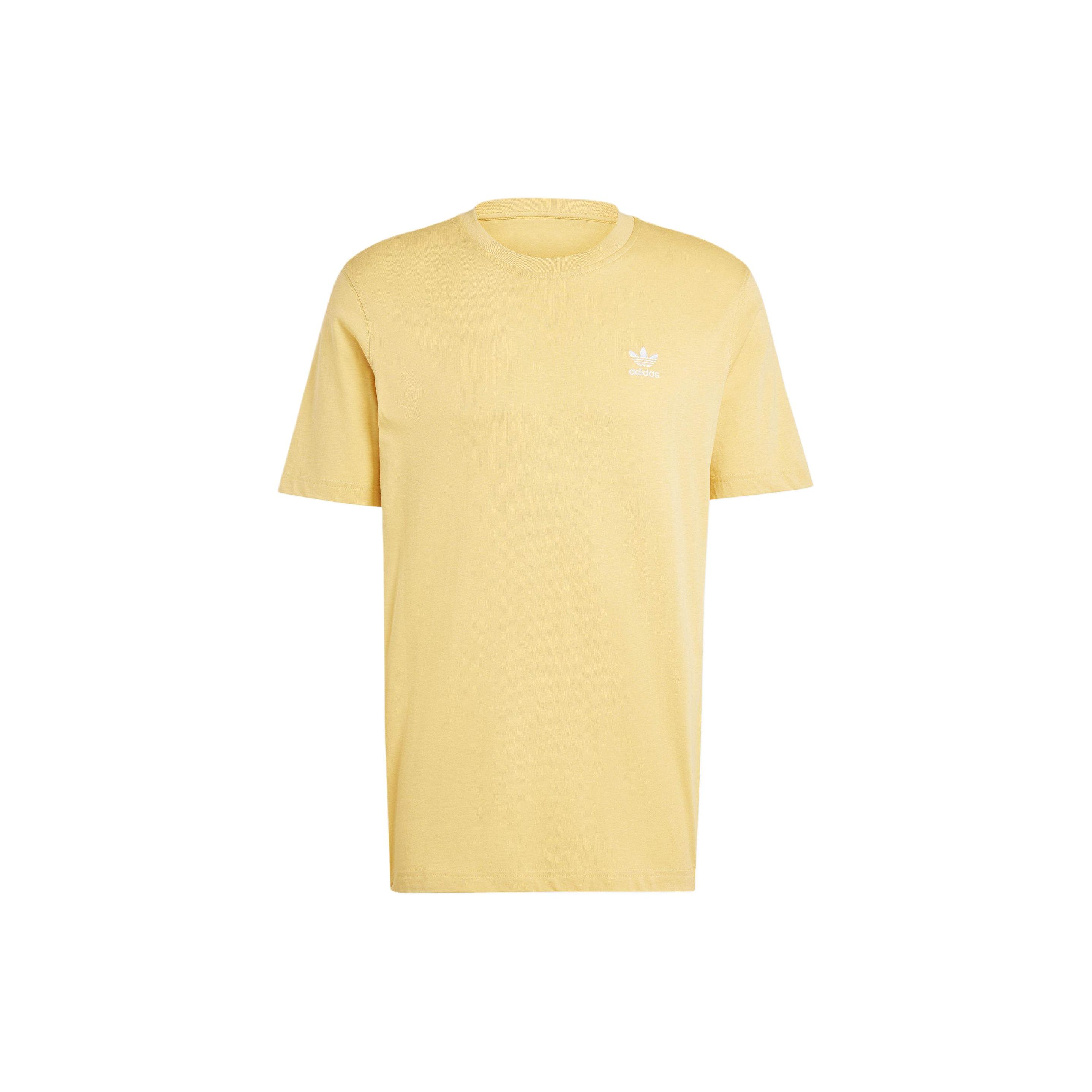 

Adidas Originals Essentials Solid Logo Crew Neck Short Sleeve T-Shirt Men Tops Yellow IR9695 S