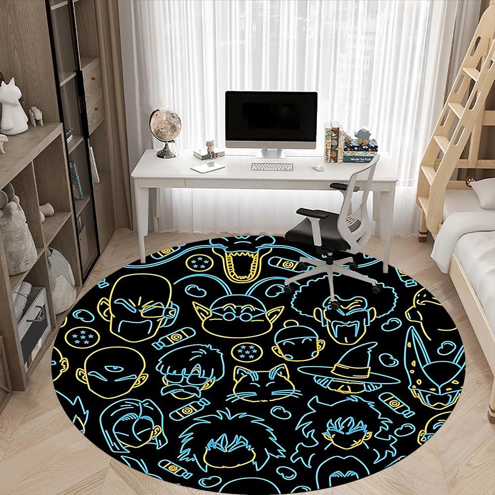 1pc Cartoon Character Illustrations Office Round Area Rug, Under Office Chairs Bedroom Living Room Home Decor, Room Deco, Available In Various Sizes