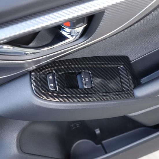 Kohlefaser ABS Fensterheberschalter Knopf Zierrahmen für Subaru WRX -2024