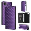 Cubic Grid Texture Flip Leather Phone Case