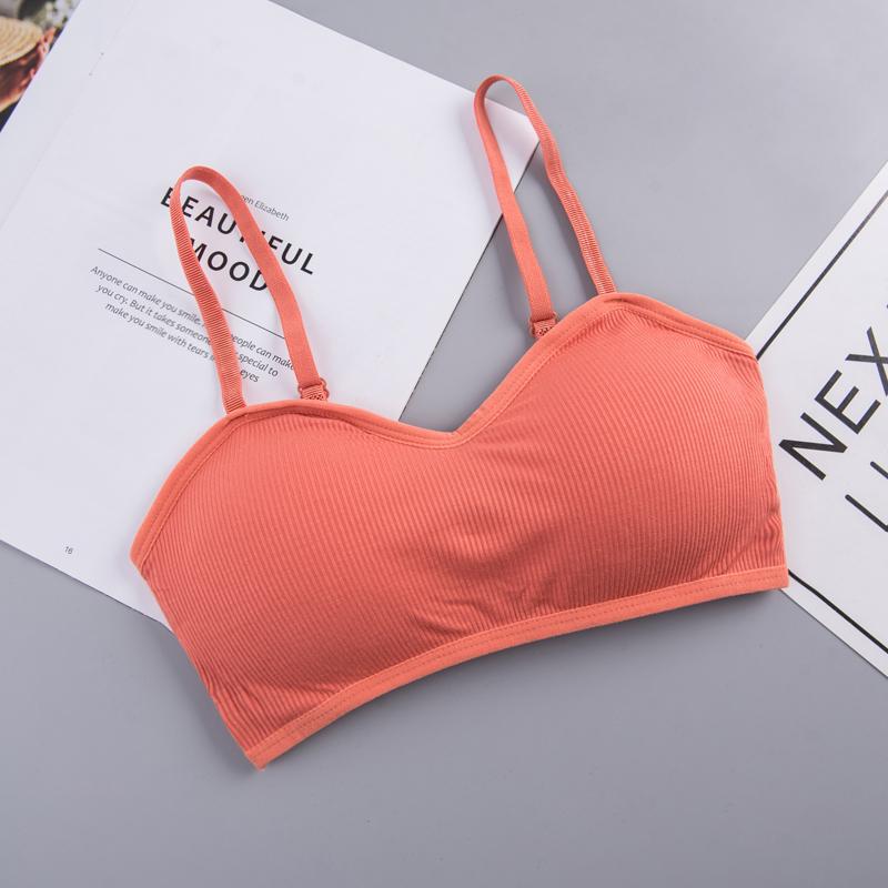 Women Rib Crop Tops Sexy Active Bras No Wire Push Up Bra Intimates Brassiere Underwear Female Solid Lingerie Wireless Bralette Bras