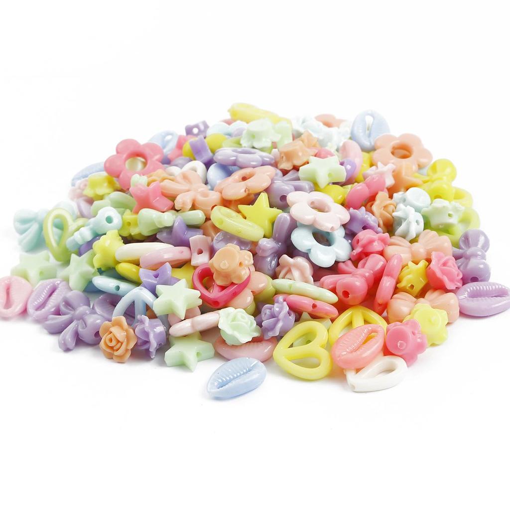 500G Acrylic Colourful Loose Spacer Beads for Jewelry Making DIY Accessories