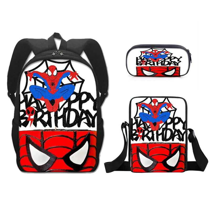 Spider Man Backpack Set With Lightweight Durable Material For School Students And Commuters