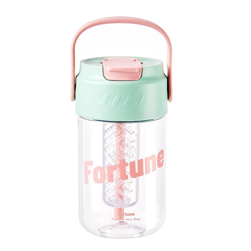 Xinqiji Large Capacity Plastic Flower Tea Tumbler with Handle and Straw