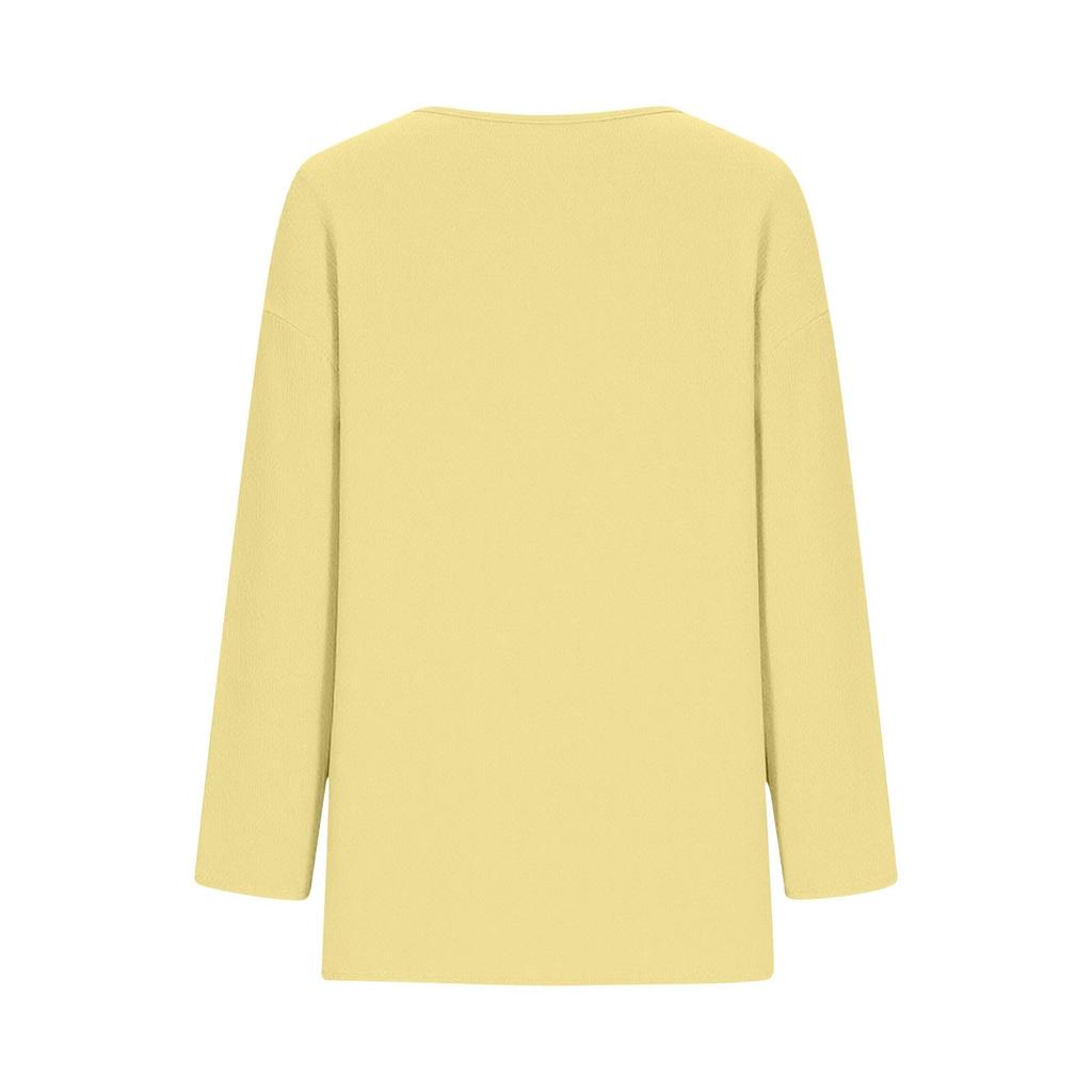 Women Long Sleeve Cotton Shirts  Casual Button Loose Tops
