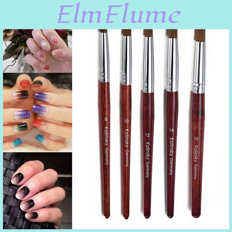 Kolinsky Nail Art Pro Acrylic Brush Manicure Powder Wood Handle Manicure Tool