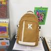 Blocked Color Simple Letter Print Student Backpack For School And Daily Use