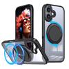 KEYSION Shockproof Matte Transparent Case for MagSafe for iPhone 17 17 Air 360° Rotating Magnetic Ring Stand Phone Back Cover