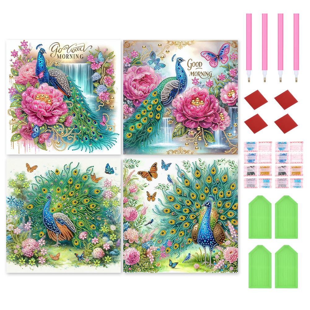 4pcs 5D DIY Special Shape Crystal Partial Diamond Painting Kit Home Wall Decor