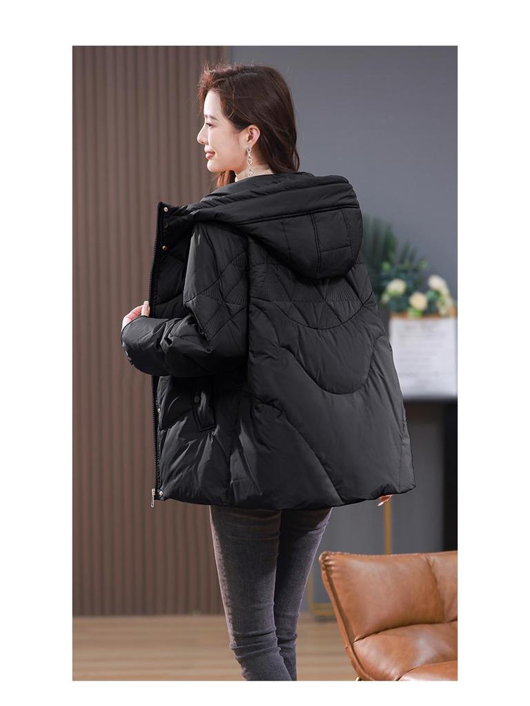 Women's Winter Short Down Jacket 2024 - New Popular Style, Petite Mom Thickened Warm White Duck Down Coat