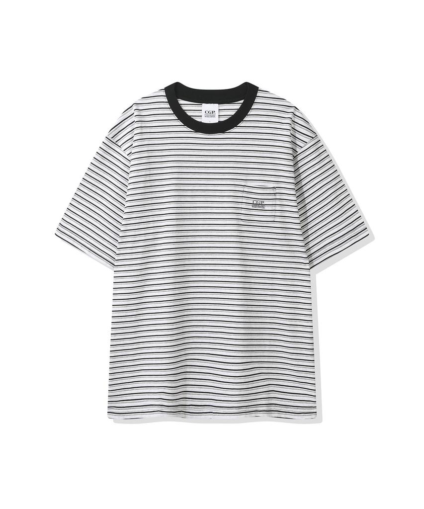 CGP Pinstripe Mini Pocket Short Sleeve T-Shirt - Black