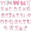 Bow Hair Accessories Knot Embroidery Patch Sticker 26 English Letters Bag Decorative Cloth Sticker Letter Stamp Embroidery Piece
