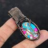 Cotton Candy Turquoise Pendant Copper Wire Wrapped Pendant Beautiful Gemstone Jewelry Handmade Pendant Copper Wire Jewelry Anniversary Gifts