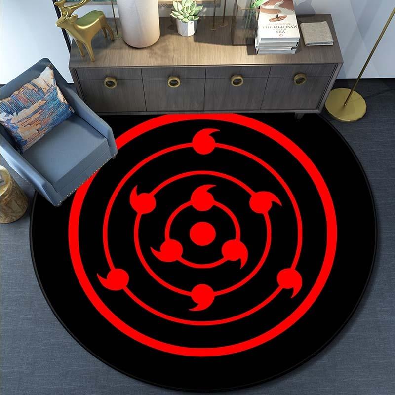 Cartoon Naruto Round Area Rug Living Room Bedroom Non-slip Floor Mat