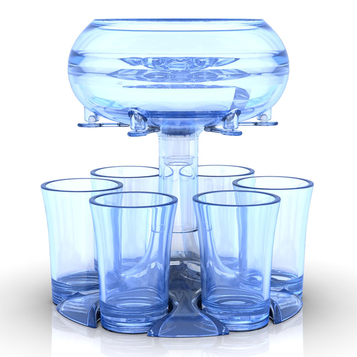6-in-1 Shot Glass & Wine Dispenser - Bar Pourer for Cocktails Dispenser + 6 Glasses