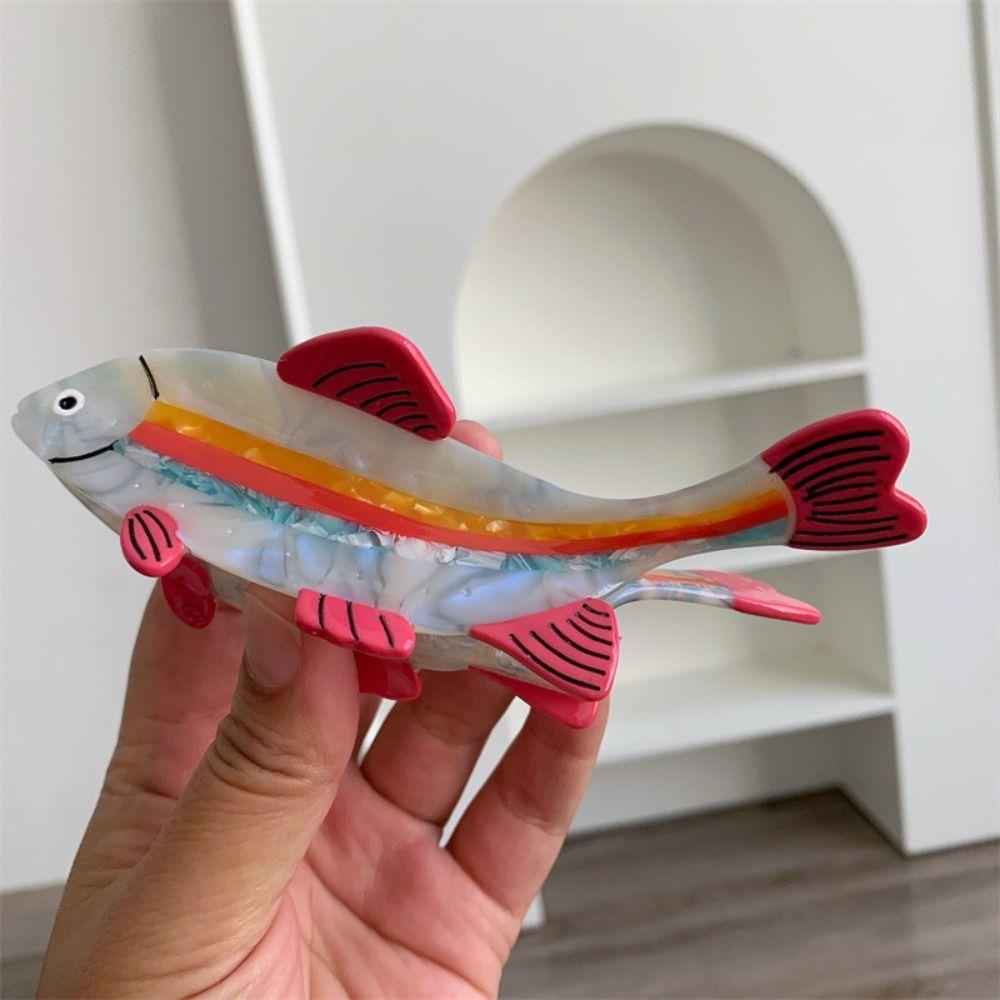 Acetic Acid Ocean Animal Hair Clip Cute Geometry Shark Clip Small Fish Hair Claw  Female