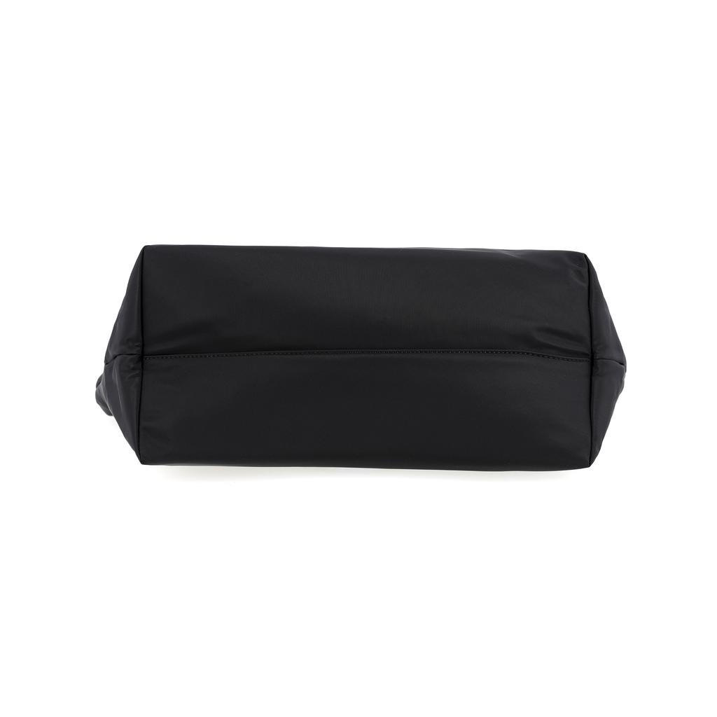 Tory Burch Logo Tote Bag Shopping Bag Fabric And Faux Leather Handheld Shoulder Bag Medium Women Tote Bags Black 152313-001