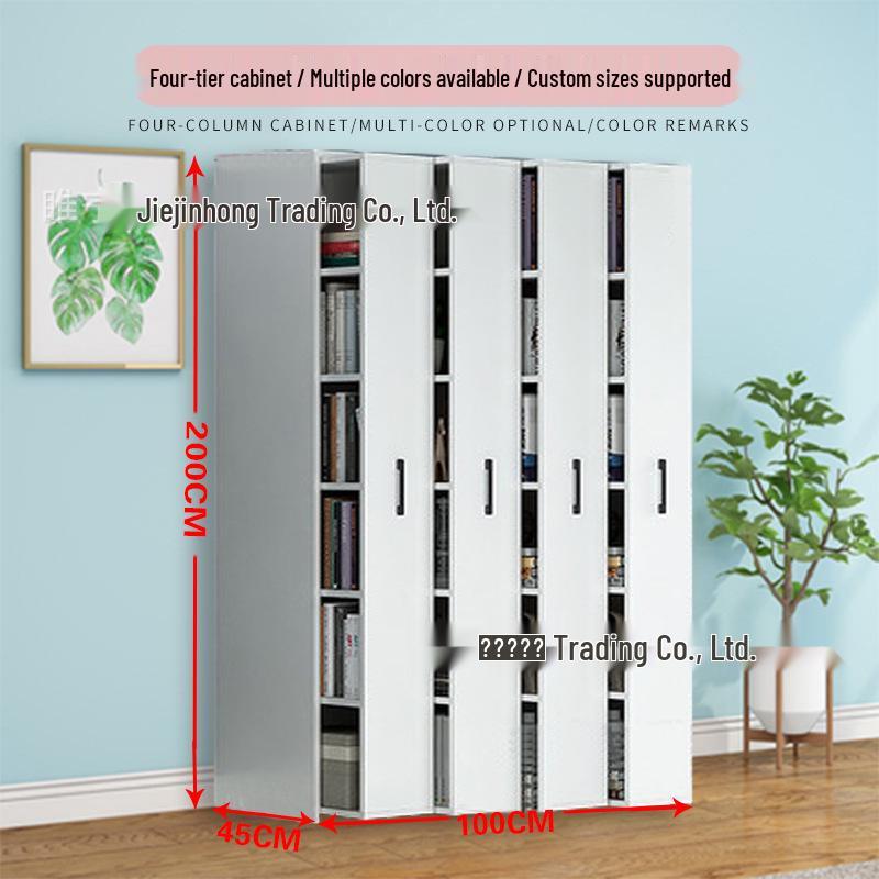 Mobile Dustproof Bookshelf: Sliding, Wheel-Equipped, Drawer-Type Storage Cabinet