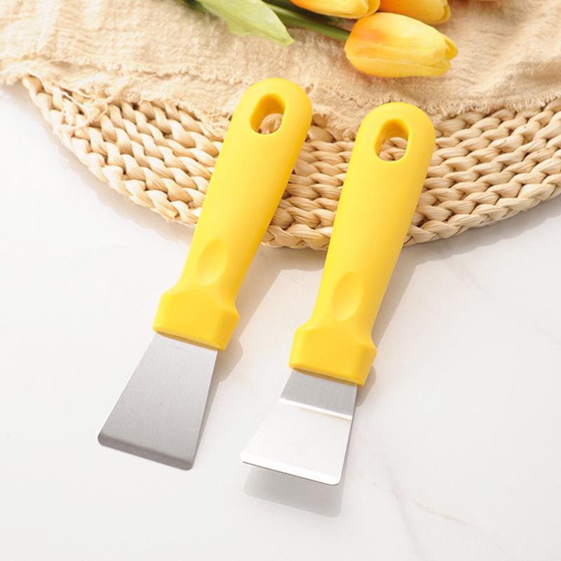 1Pc Multifunction Squeegees Small Scraper Shovel Oil Cleaning Tool Stainless Steel Blade Grill Slant Edge Scraper Fridge Ice Scraper