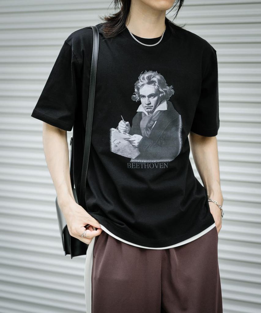 Sense of Place Men's Vintage-Like Beethoven T-Shirt, Size AA45-11S161, Black, Medium