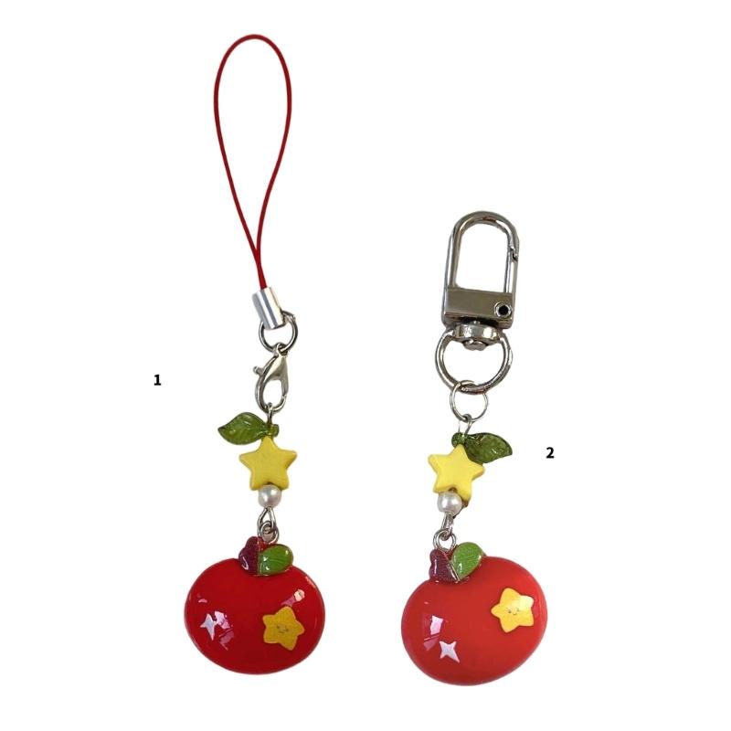 Fashionable Lovely Apples Charm Phone Strap Symbolizing Good Luck and Happiness Accessory for Fashion Enthusiasts