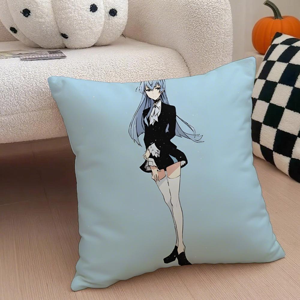 Аниме K-Kiznaiver Наволочка Антипылевой клещ Наволочка Невидимая молния Шелковистый короткий плюш Чехол на подушку для дивана 12x12Inch