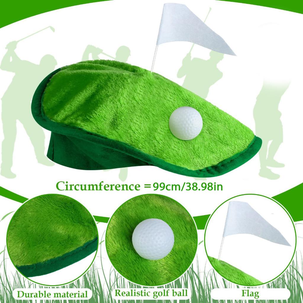 Morsom Golfer Beret Hatt Temafest Hodeplagg med Golfball Flagg Dekorasjoner for Fest Kostymetilbehør og Utstyr