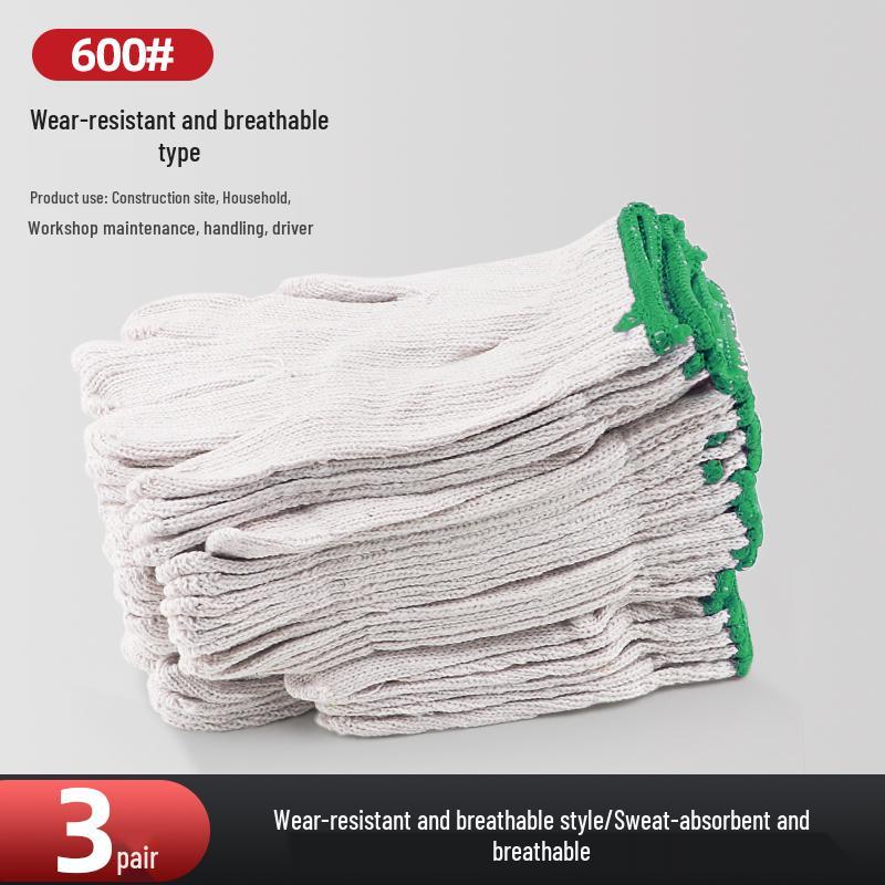 Pracovní bavlněné bezpečnostní rukavice odolné proti opotřebení pro stavební dělníky