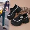 Mode 2025 Mikrofaserleder Atmungsaktiv High Brand Ballerinas Haken Hollow Runde Zehen Sandalen Slipper Plateau Keilabsatz Ballerinas Damenschuhe