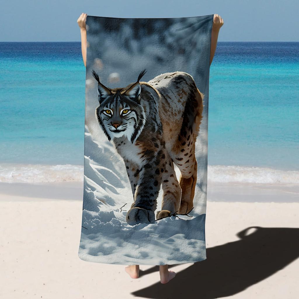 1PC White Shark Animals Paint for Family Friends Gifts Towel Quick-Dry Beach Towel For Yoga Tourism Beach GYM Camping Swimming