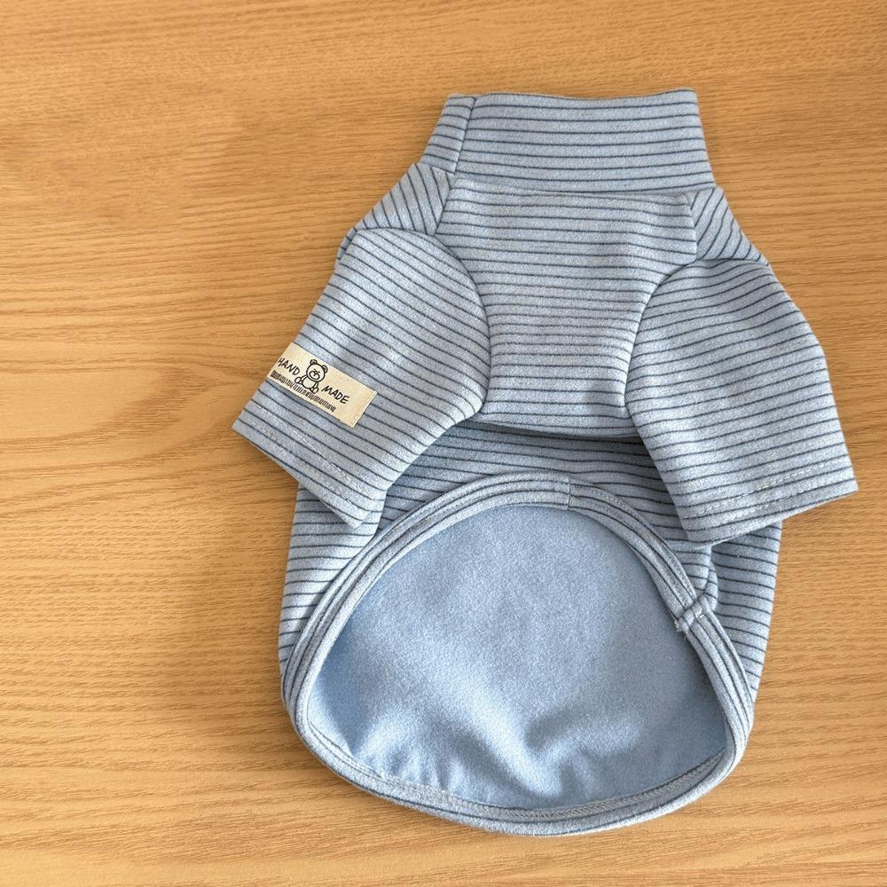 High Collar Pet Bottoming Shirt Striped Pattern Two-Leg Dog Clothes  Outdoor Protection
