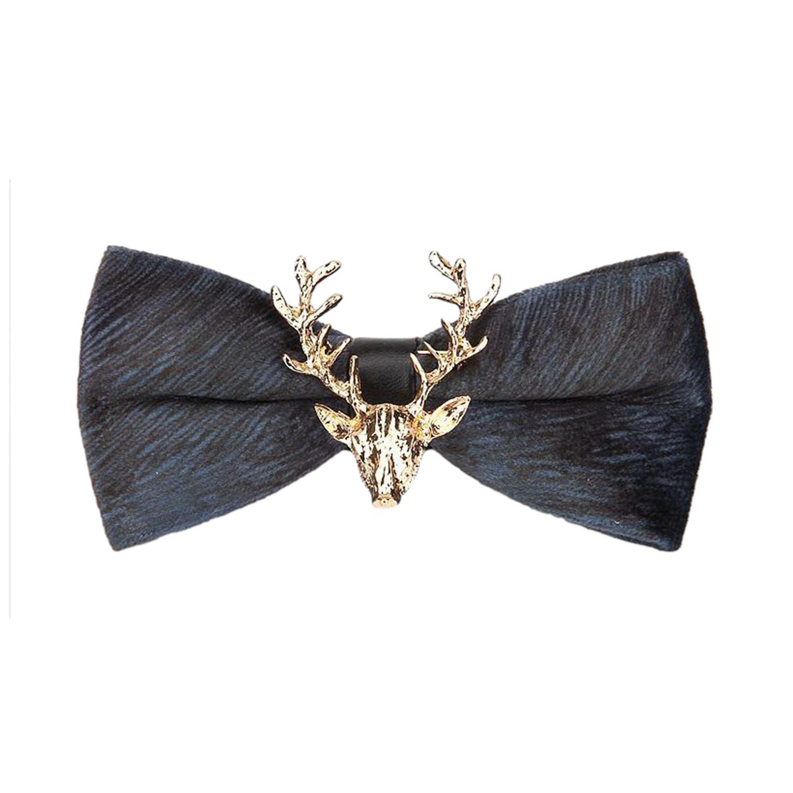 

Alloy Elk Head Decor Neckties for Taking Photo Gentleman Velvet Bowknot Necktie Knot Free Business Uniform Neckwear 13